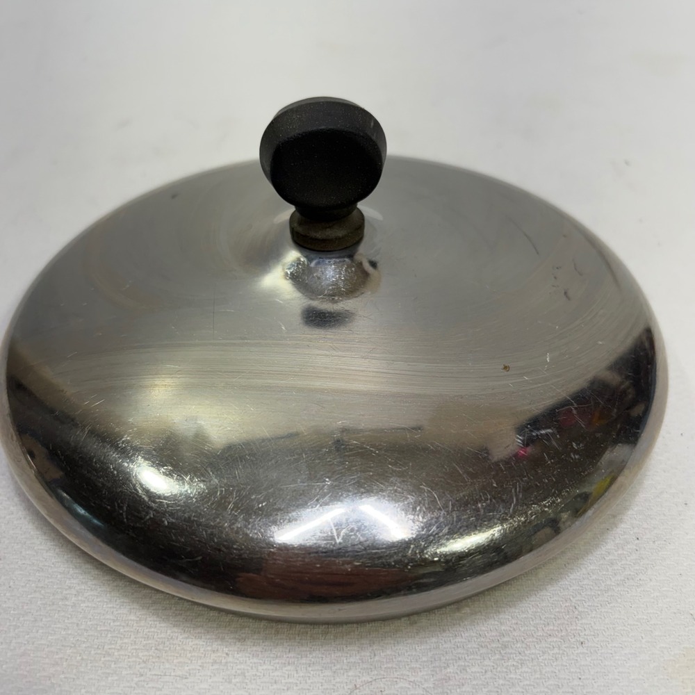 Vintage Farberware Stainless Steel Pot Lid Round Bakelite Knob 7 Inch Silver